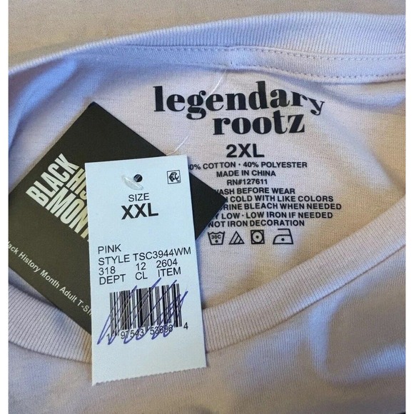 Black History Month Adult Legendary Rootz Short Sleeve Queen T-Shirt - Pink NWT - Picture 3 of 11